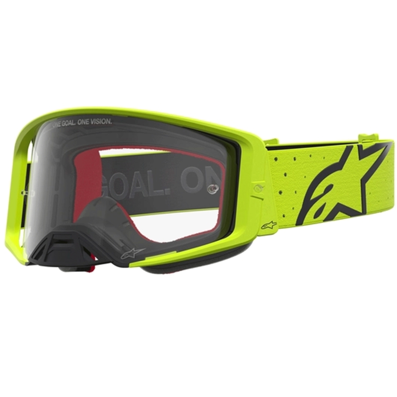 Lunettes de motocross Alpinestars Supertech Vesta jaune fluo et noir (plexiglas transparent)