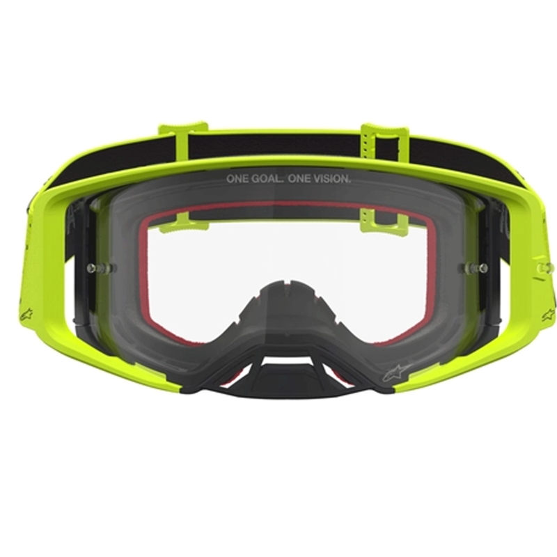 Lunettes de motocross Alpinestars Supertech Vesta jaune fluo et noir (plexiglas transparent)