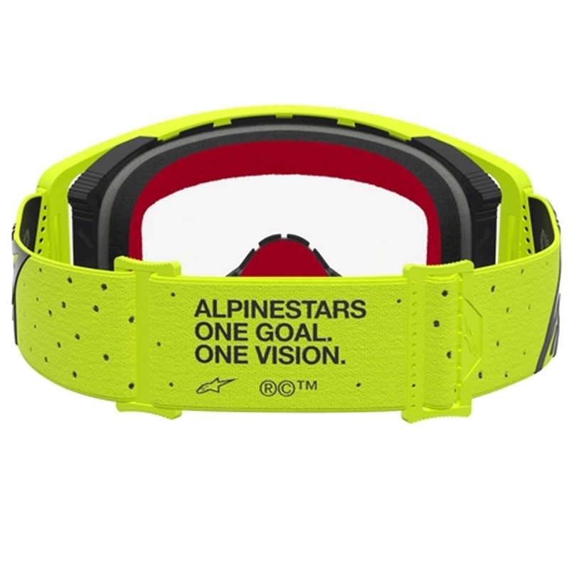 Lunettes de motocross Alpinestars Supertech Vesta jaune fluo et noir (plexiglas transparent)