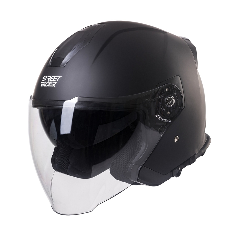 Casque moto ouvert Street Racer SR 01 MotoZem Performance noir soldes