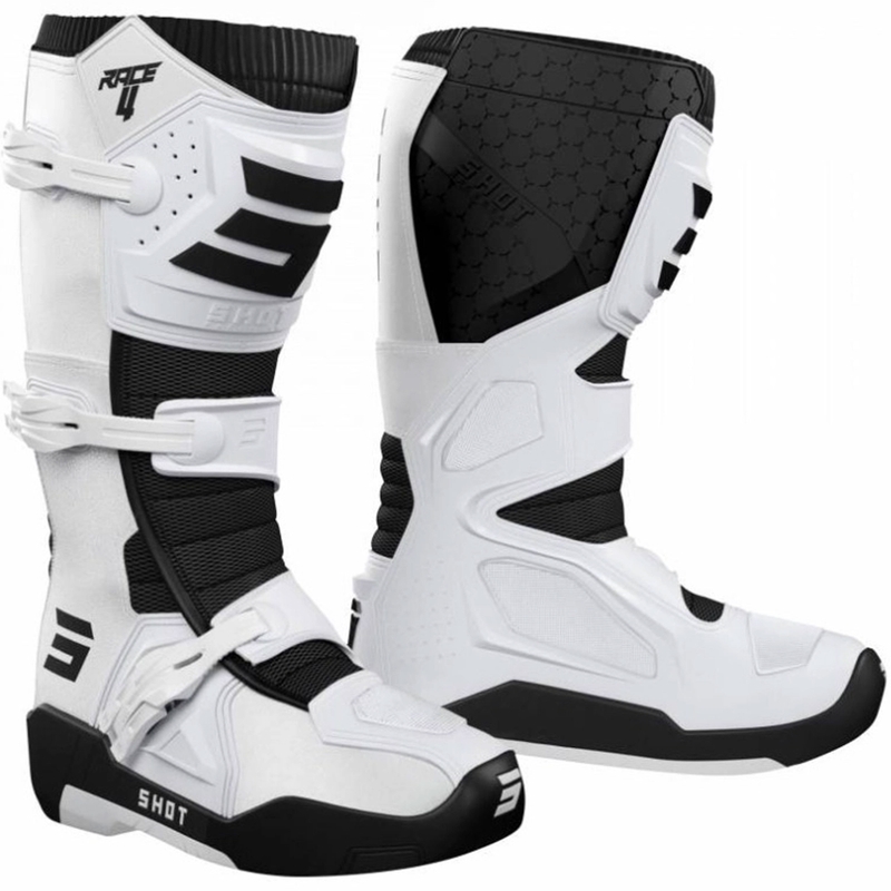 Bottes de motocross Shot Race 4 blanches - II. qualité