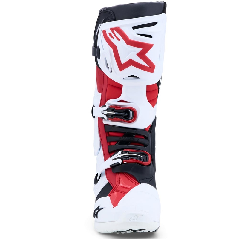 Bottes de motocross Alpinestars TECH 10 blanches-noires-rouges