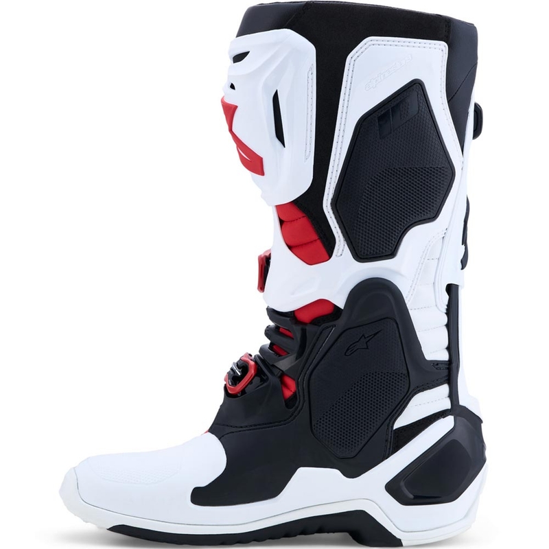 Bottes de motocross Alpinestars TECH 10 blanches-noires-rouges