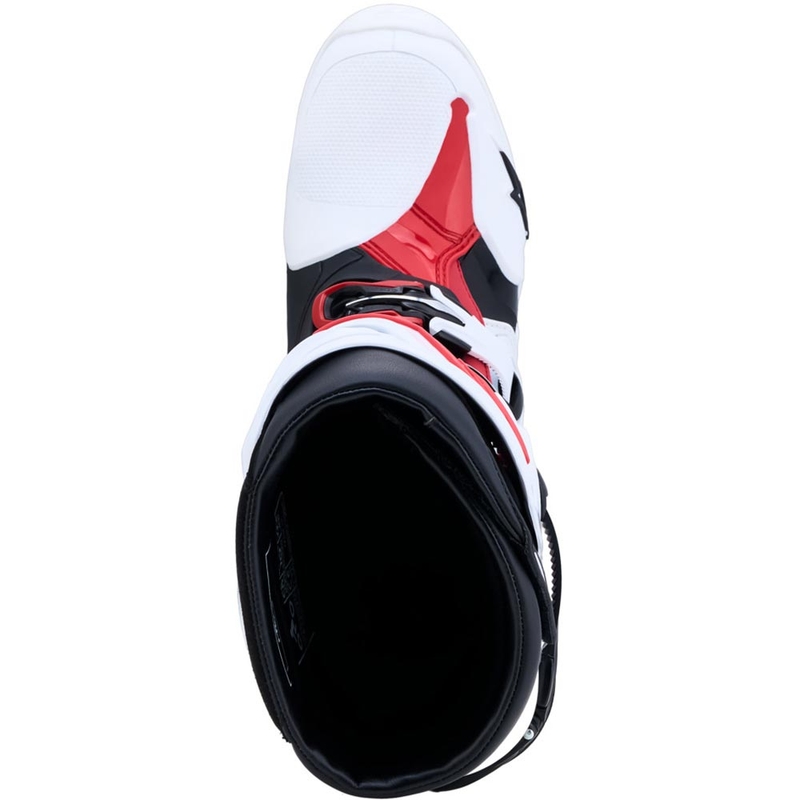 Bottes de motocross Alpinestars TECH 10 blanches-noires-rouges