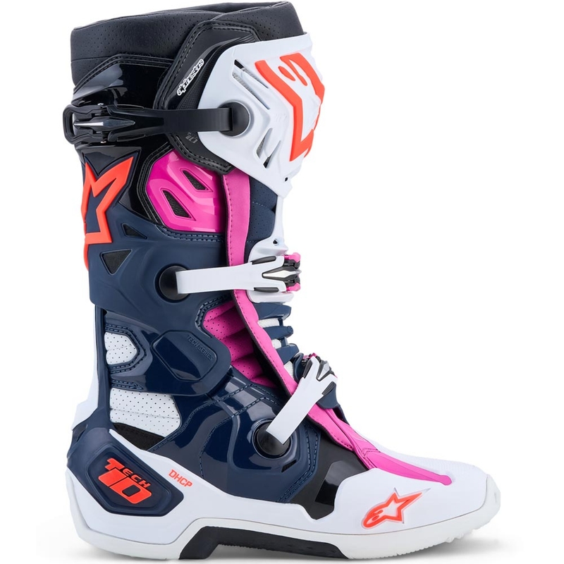 Bottes de motocross Alpinestars TECH 10 Supervented bleu foncé-blanc-noir-violet