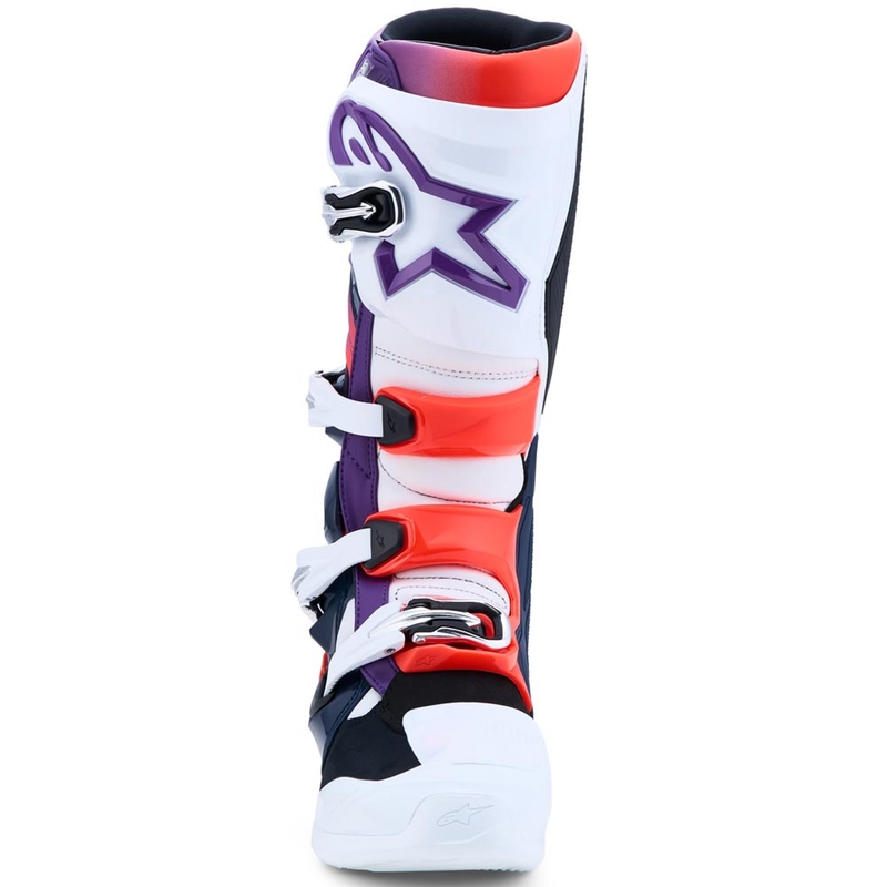 Bottes de motocross Alpinestars TECH 7 violet-blanc-bleu foncé-rouge fluo