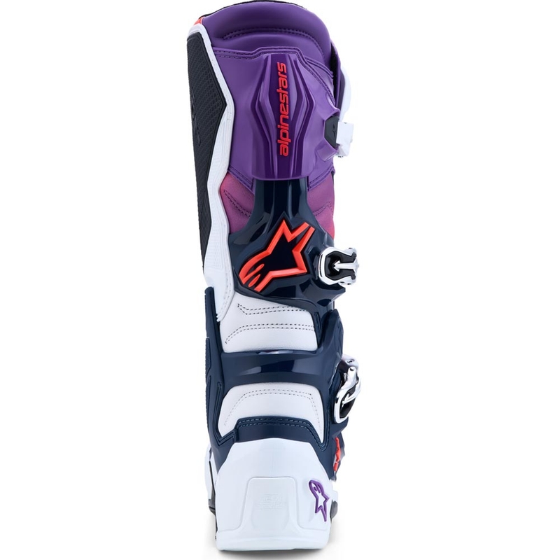 Bottes de motocross Alpinestars TECH 7 violet-blanc-bleu foncé-rouge fluo