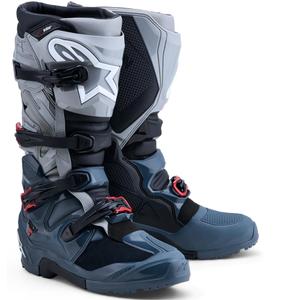Bottes de moto Alpinestars TECH 7 Enduro Drystar Gris foncé-Gris clair-Rouge