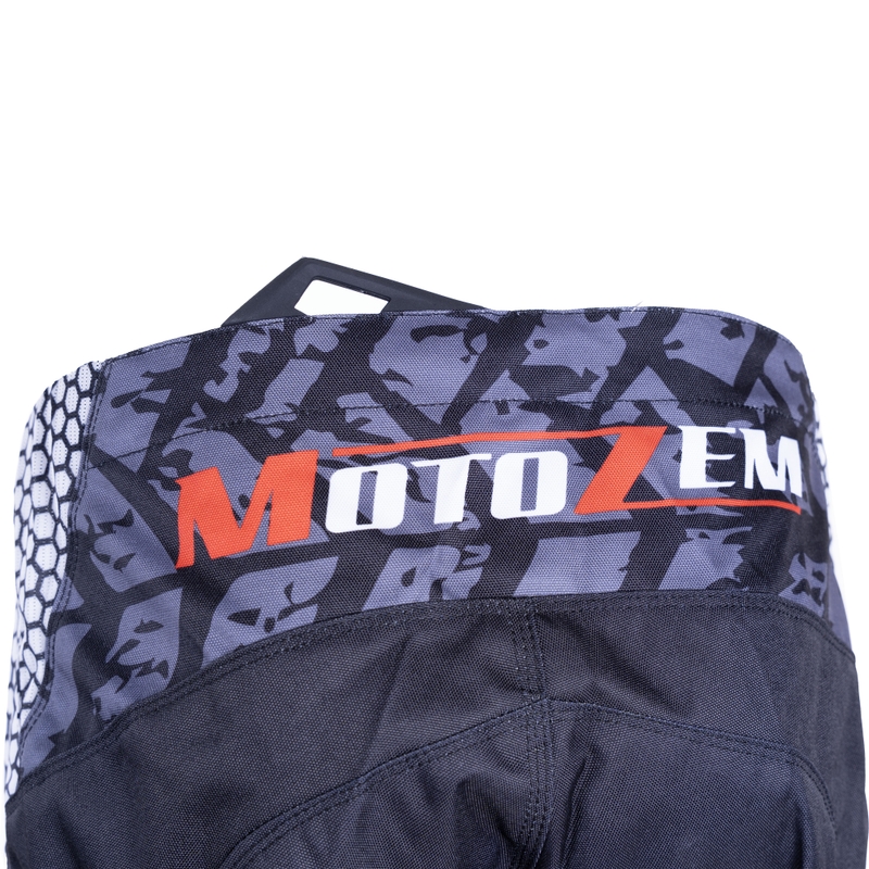 Pantalon de motocross MotoZem Ground MX noir-blanc-rouge