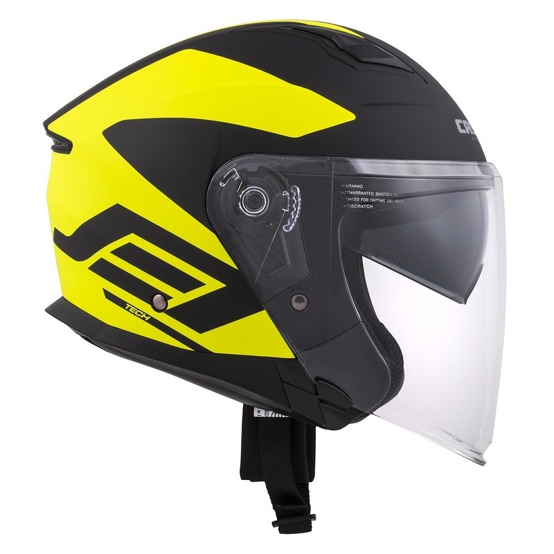 Cassida Jet Tech Corso casque moto ouvert noir-jaune fluo