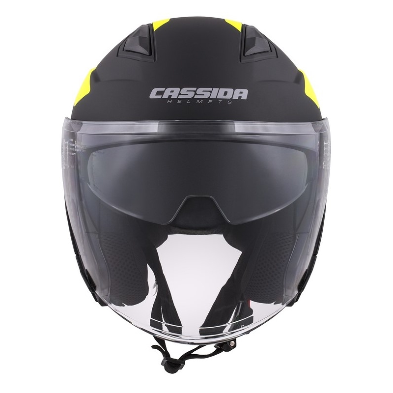 Cassida Jet Tech Corso casque moto ouvert noir-jaune fluo