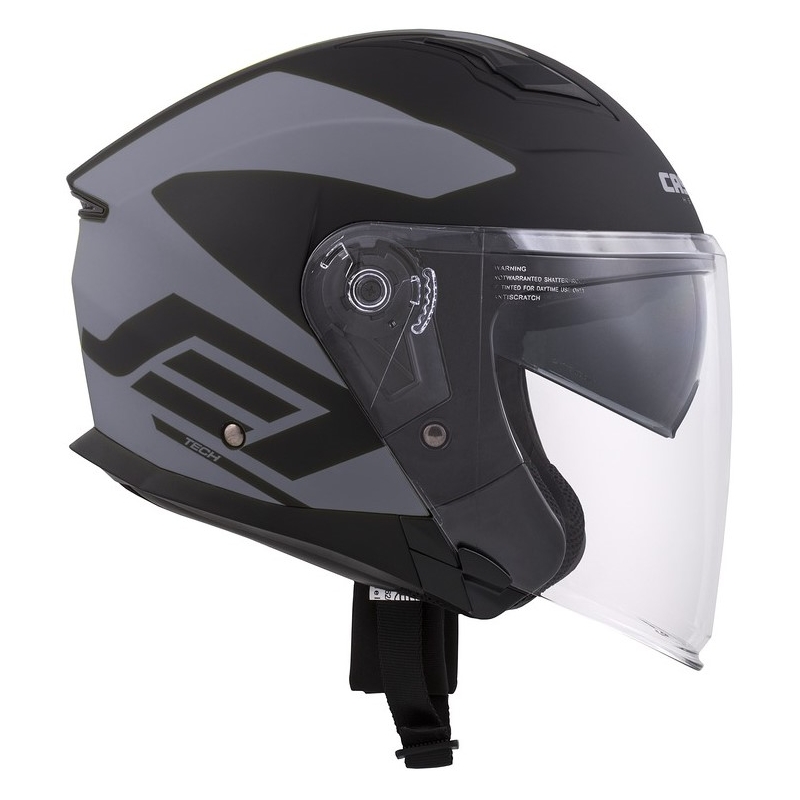 Cassida Jet Tech Corso Open Motorcycle Helmet Noir et Gris
