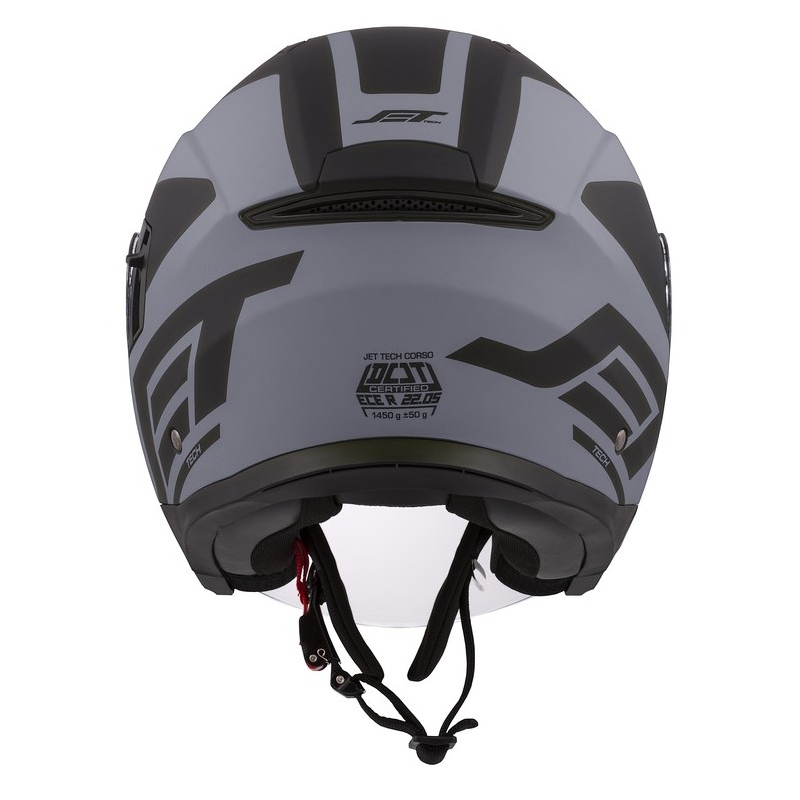 Cassida Jet Tech Corso Open Motorcycle Helmet Noir et Gris