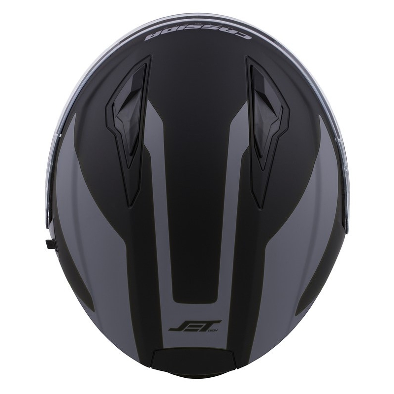 Cassida Jet Tech Corso Open Motorcycle Helmet Noir et Gris