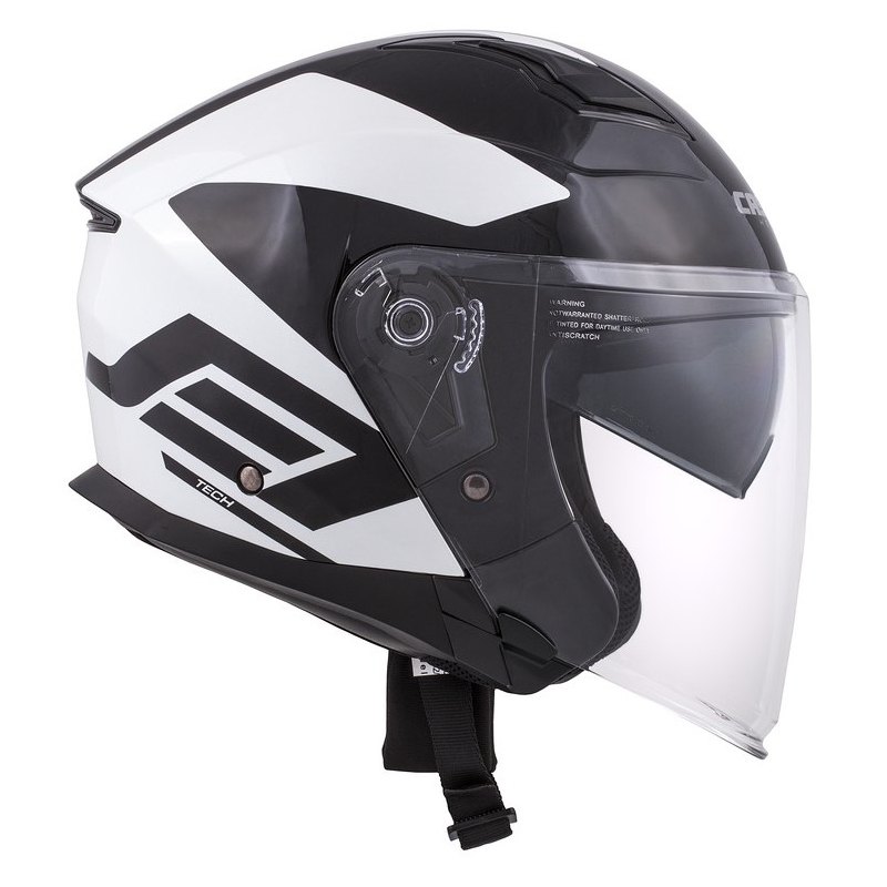 Cassida Jet Tech Corso Open Motorcycle Helmet Noir et Blanc