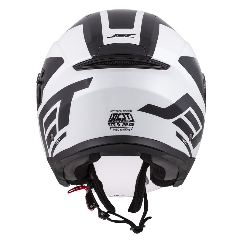 Cassida Jet Tech Corso Open Motorcycle Helmet Noir et Blanc