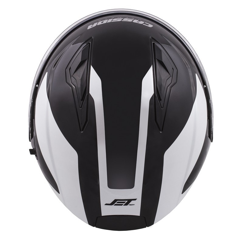 Cassida Jet Tech Corso Open Motorcycle Helmet Noir et Blanc