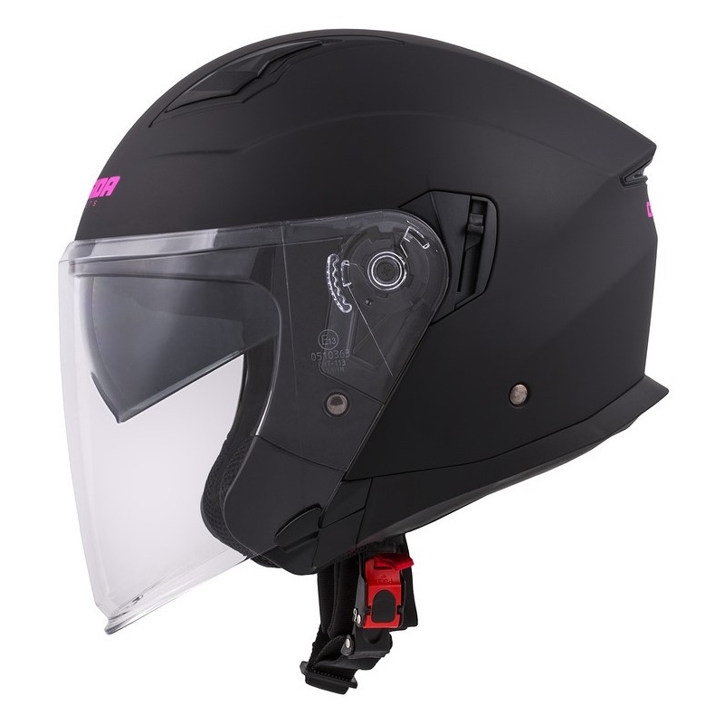 Casque moto Cassida Jet Tech Open noir et rose