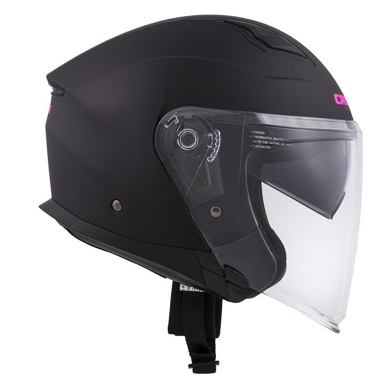 Casque moto Cassida Jet Tech Open noir et rose