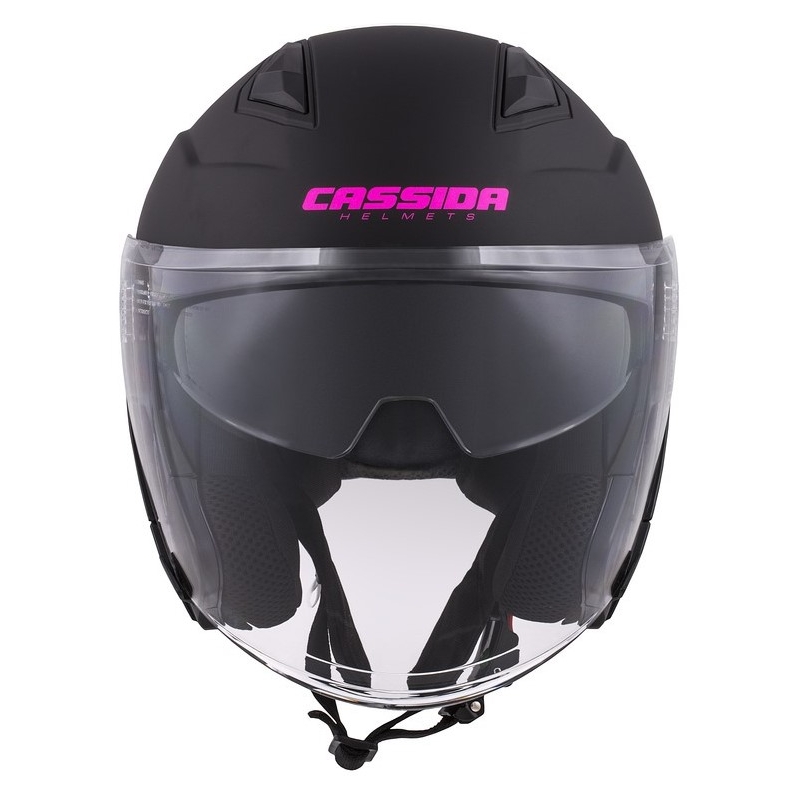 Casque moto Cassida Jet Tech Open noir et rose