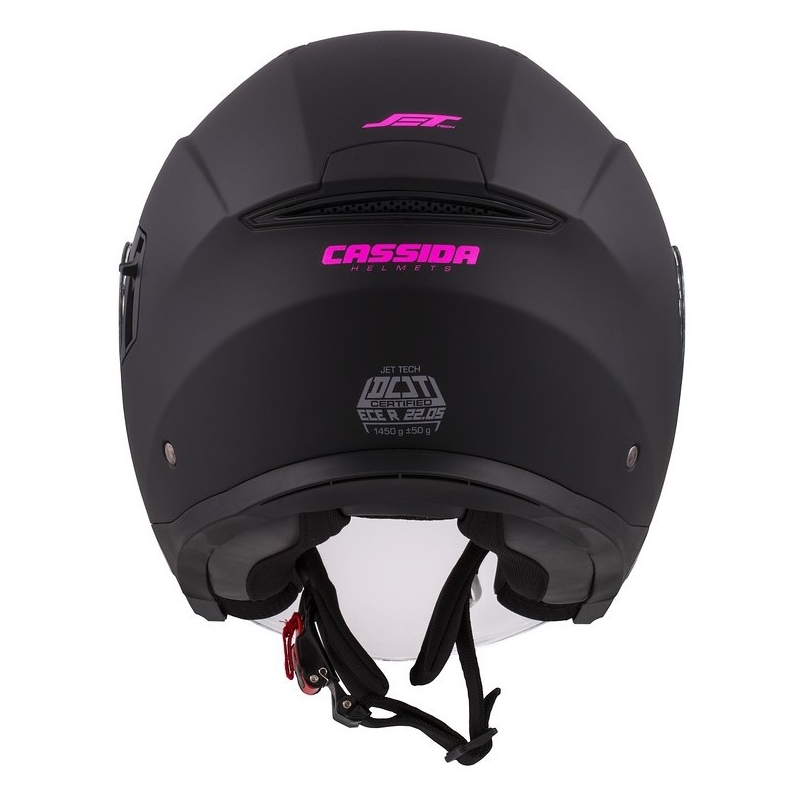 Casque moto Cassida Jet Tech Open noir et rose