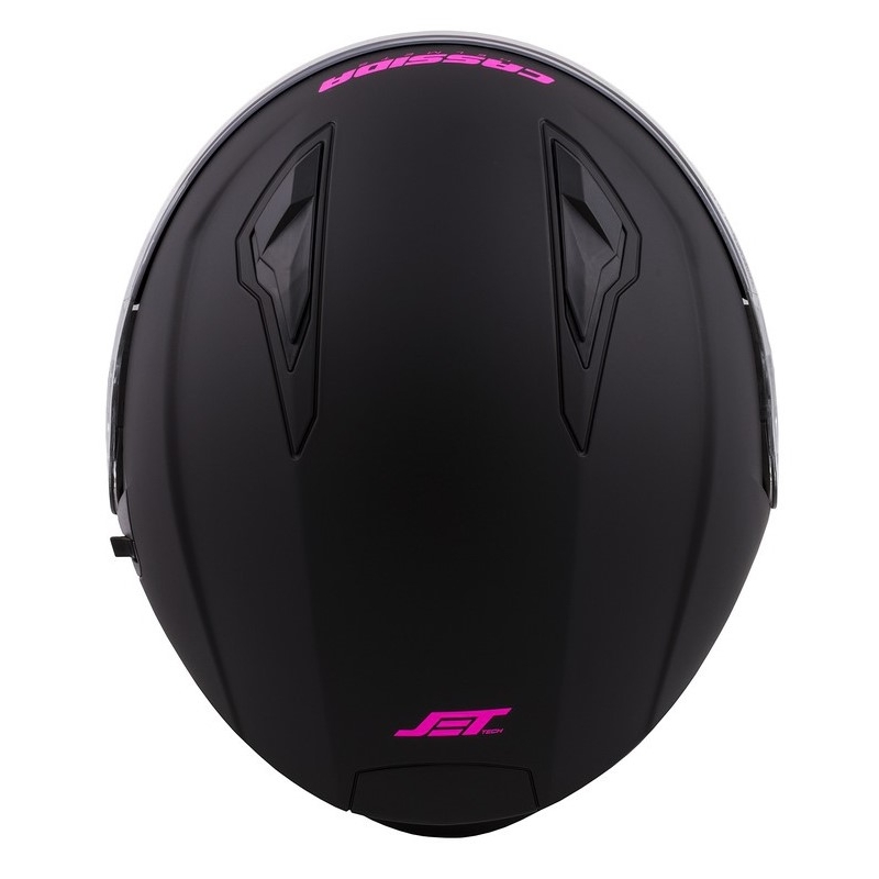 Casque moto Cassida Jet Tech Open noir et rose