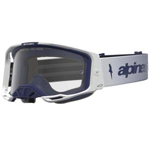Lunettes de motocross Alpinestars Vision 8 Ambre bleu et blanc avec verres en plexiglas transparent