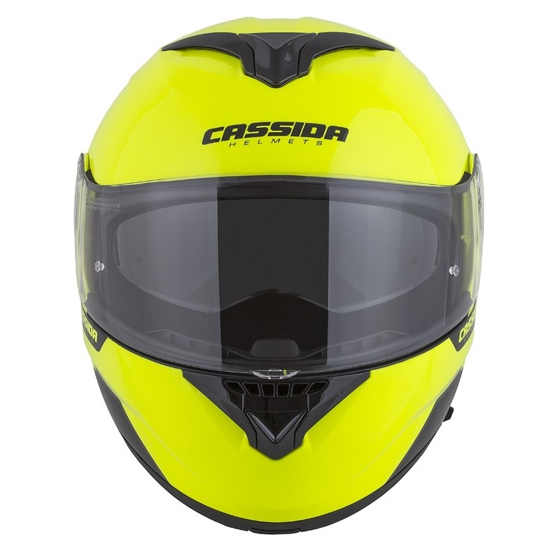Casque de moto Cassida Compress 2.0 Refraction noir-jaune fluo
