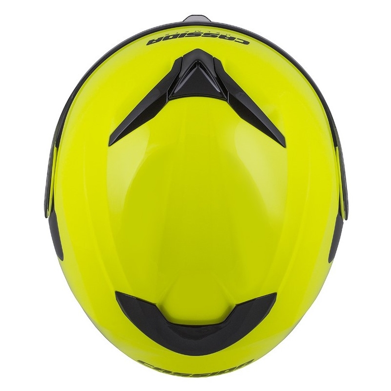 Casque de moto Cassida Compress 2.0 Refraction noir-jaune fluo
