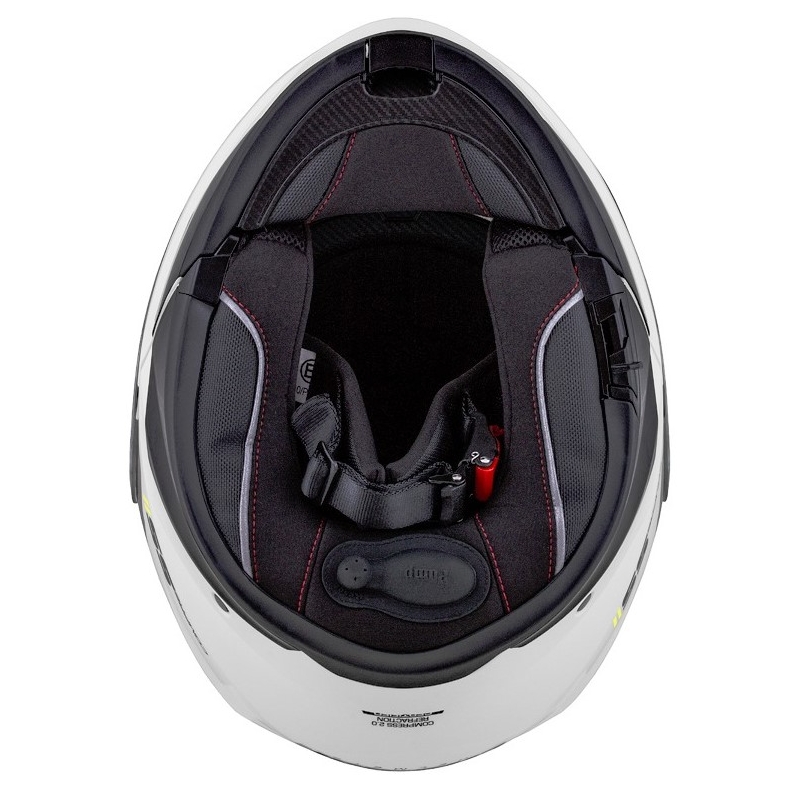 Casque moto Cassida Compress 2.0 Refraction blanc-noir-jaune fluo