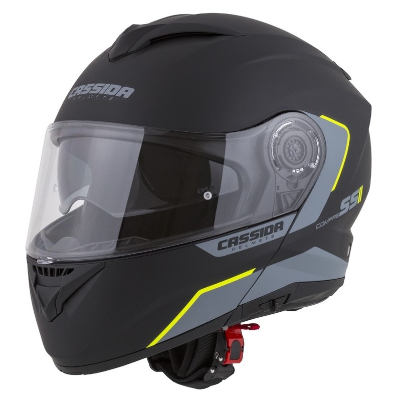 Cassida Compress 2.0 Refraction noir-gris-jaune fluo casque de moto modulable soldes
