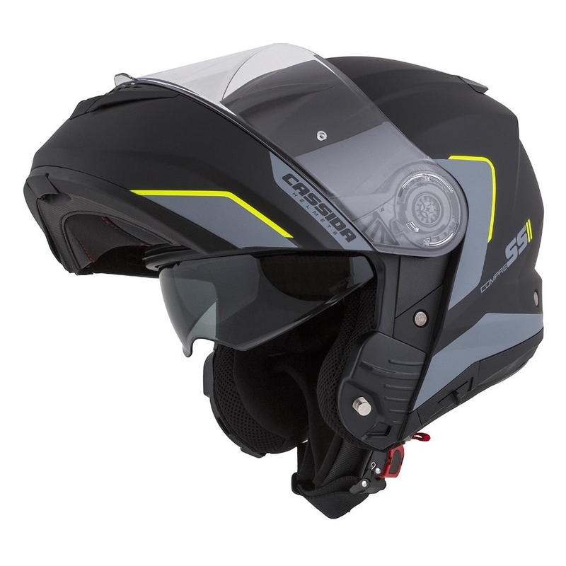 Cassida Compress 2.0 Refraction noir-gris-jaune fluo casque de moto modulable soldes