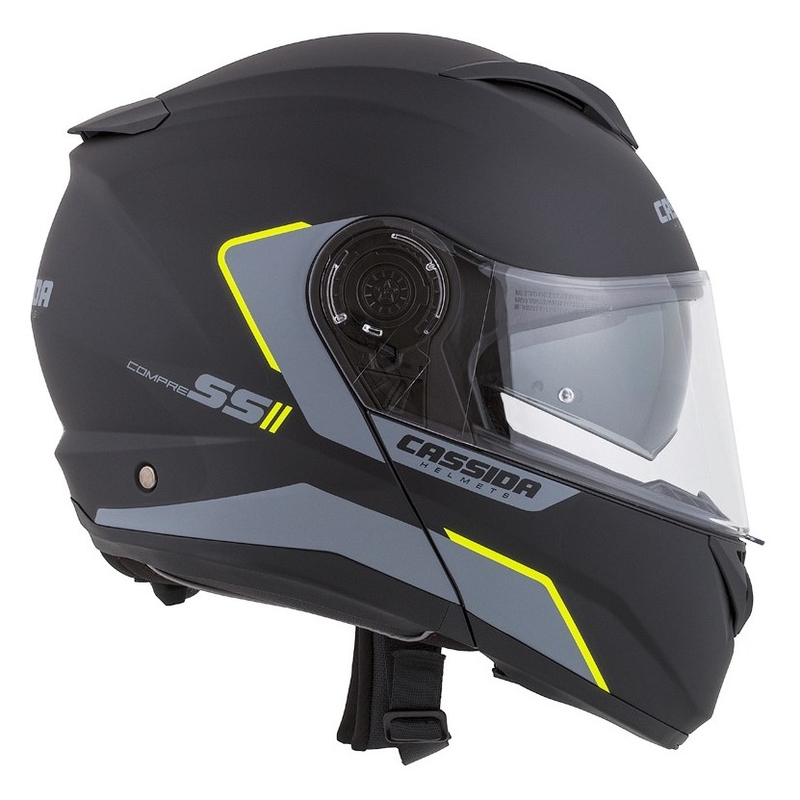 Cassida Compress 2.0 Refraction noir-gris-jaune fluo casque de moto modulable soldes