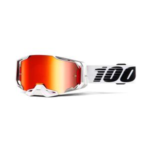 Lunettes de moto-cross 100% ARMEGA Lightsaber (plexi rouge chromé)
