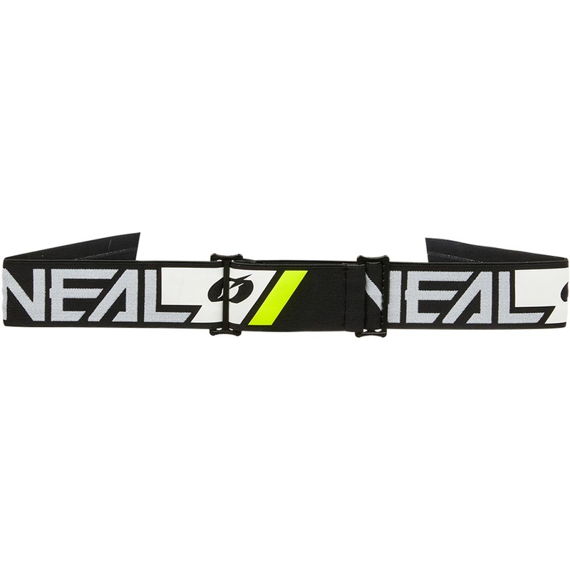 Lunettes de motocross O'Neal B-55 Cram noir et blanc avec verres en plexiglas doré miroir