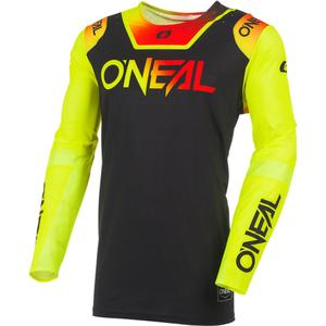 Maillot de motocross O'Neal Prodigy Five Six noir et jaune fluo