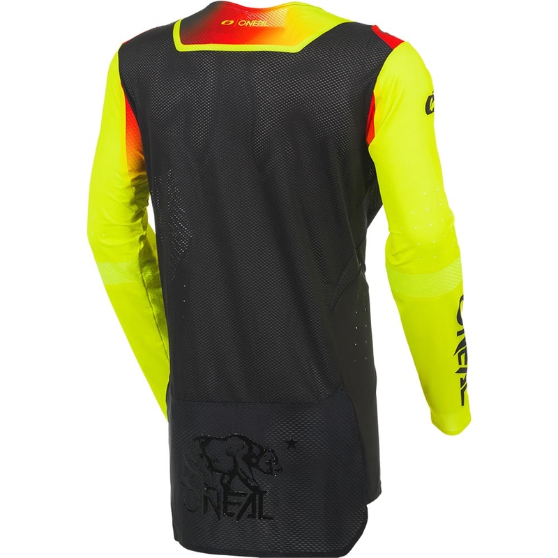 Maillot de motocross O'Neal Prodigy Five Six noir et jaune fluo