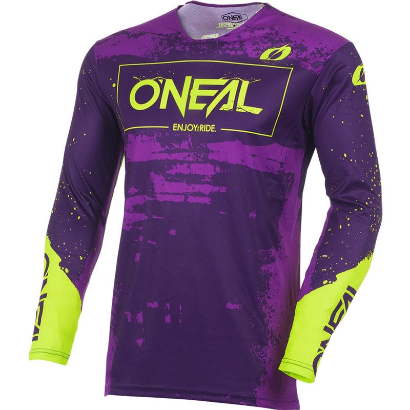 Maillot de motocross O'Neal Mayhem Paint violet-jaune fluo