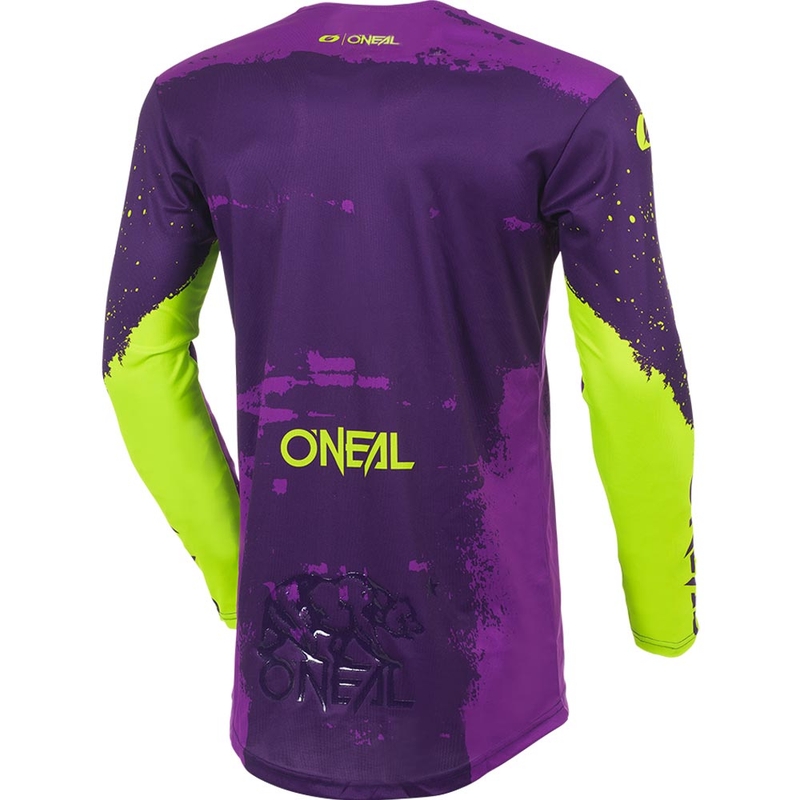 Maillot de motocross O'Neal Mayhem Paint violet-jaune fluo