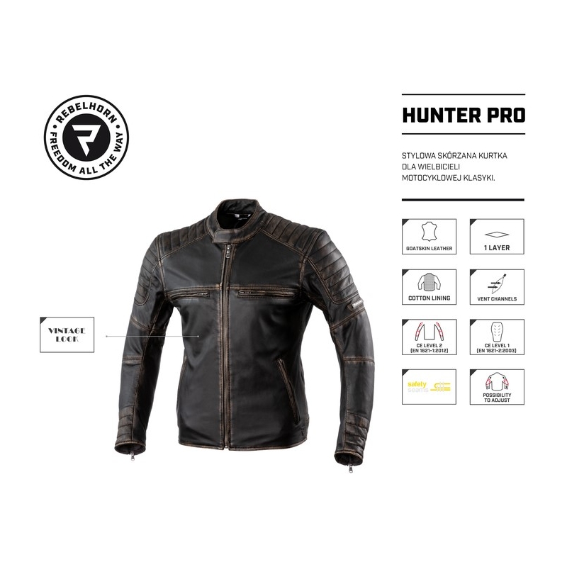 Veste de moto Rebelhorn Hunter Pro Vintage Brown soldes
