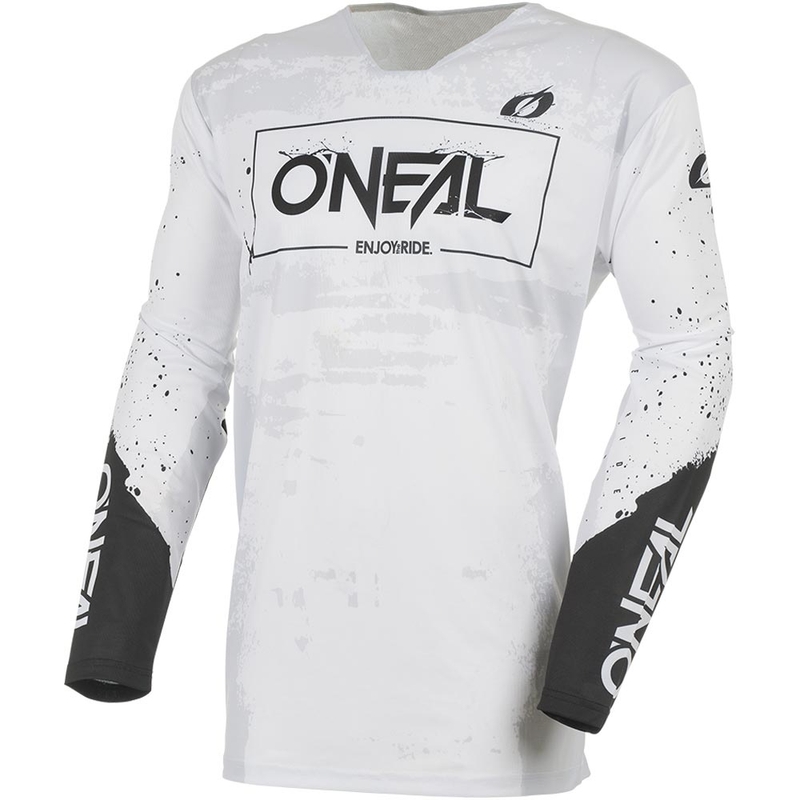 Maillot de motocross O'Neal Mayhem Paint blanc et noir
