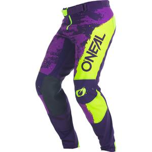 Pantalon de motocross O'Neal Mayhem Paint violet-jaune fluo