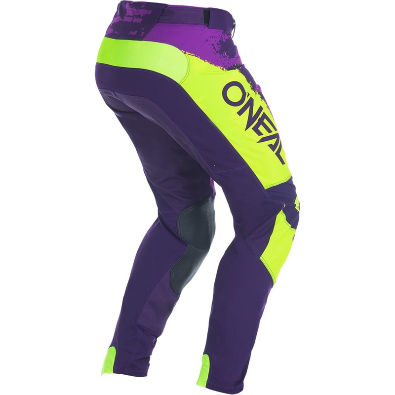 Pantalon de motocross O'Neal Mayhem Paint violet-jaune fluo