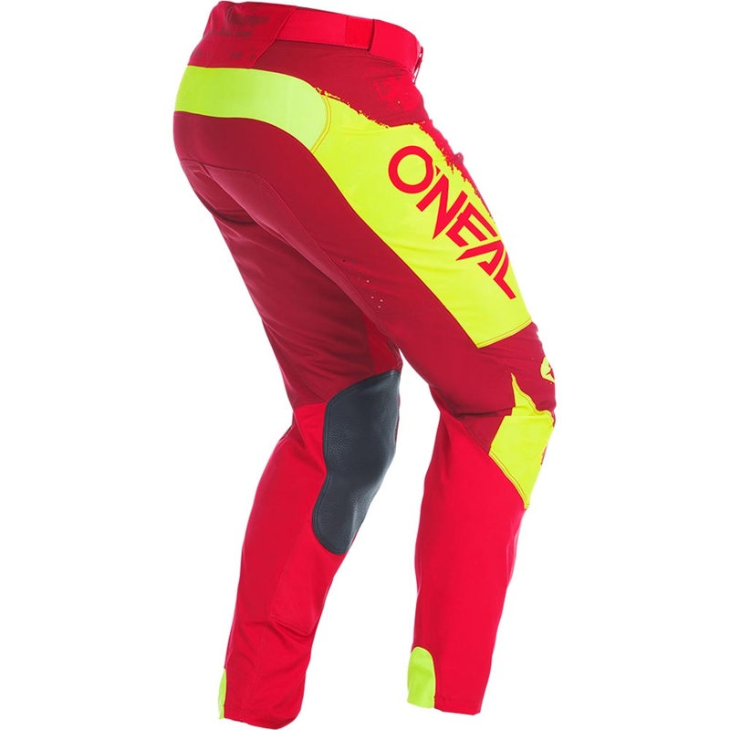Pantalon de motocross O'Neal Mayhem Paint rouge et jaune fluo