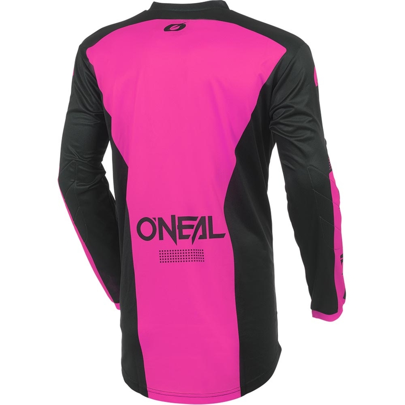 Maillot de motocross femme O'Neal Element Racewear noir et rose