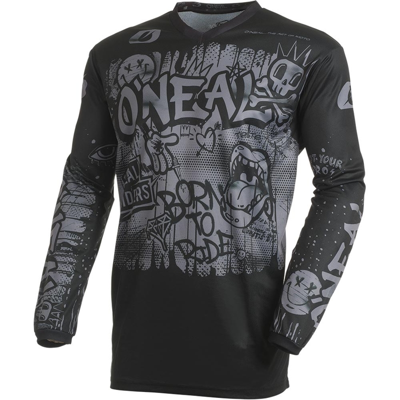 Maillot de motocross O'Neal Element Rancid noir-gris