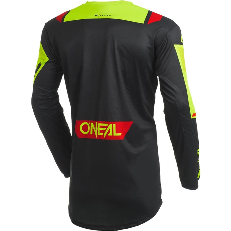 Maillot de motocross O'Neal Element Factor noir et jaune fluo