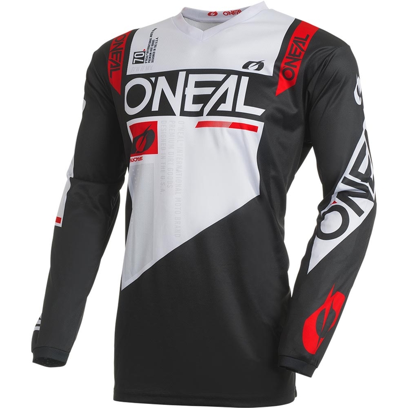 Maillot de motocross O'Neal Element Factor noir et blanc