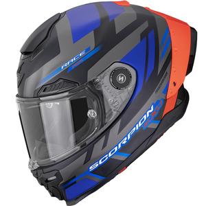 Casque intégral de moto Scorpion EXO-RACE Air Carbon Fury noir mat-gris-bleu