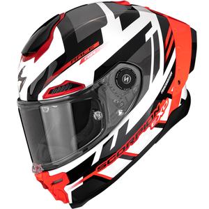 Casque intégral de moto Scorpion EXO-RACE Air Carbon Fury blanc-argent-rouge